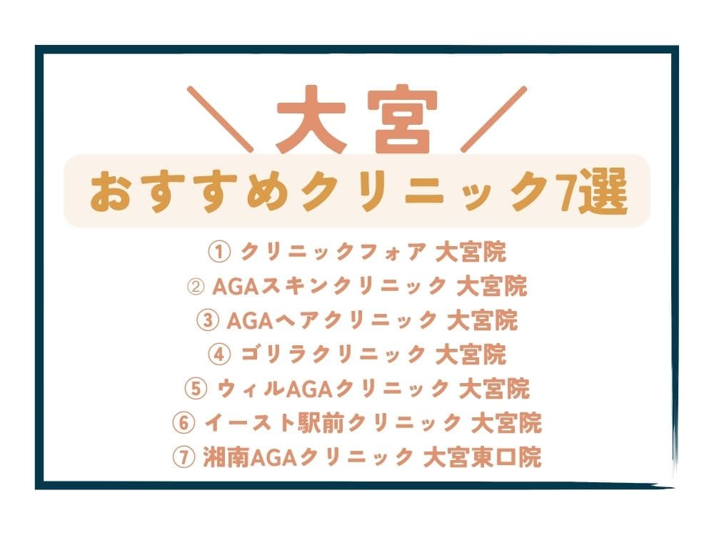 【大宮】AGA治療が安い！おすすめクリニック7選