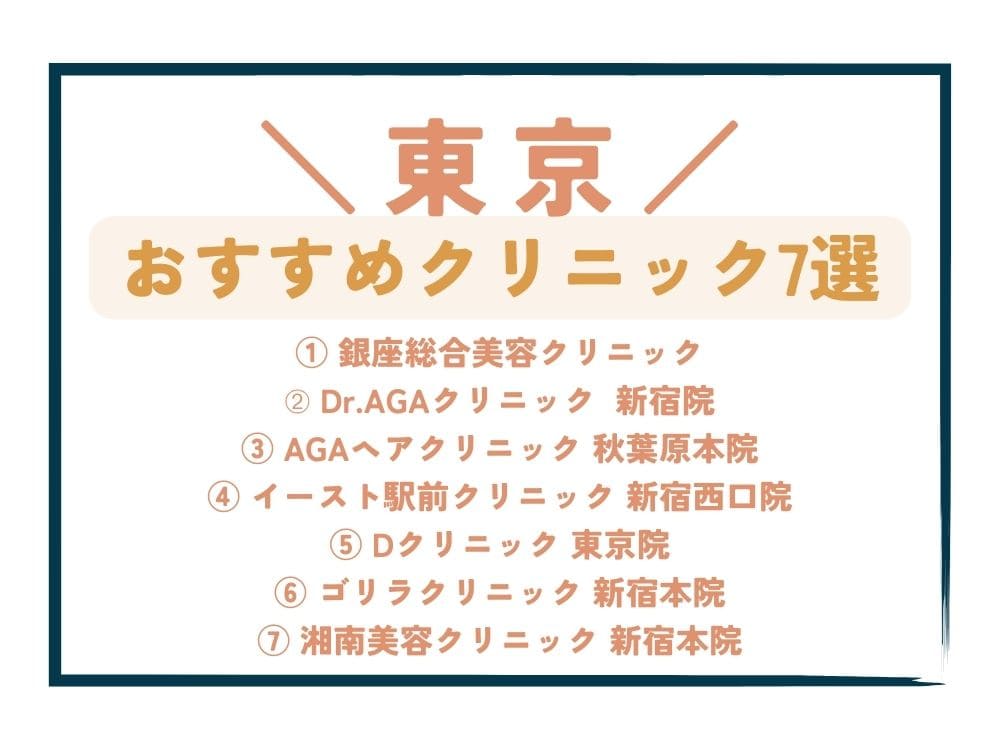 【東京】AGA治療が安い！おすすめクリニック7選