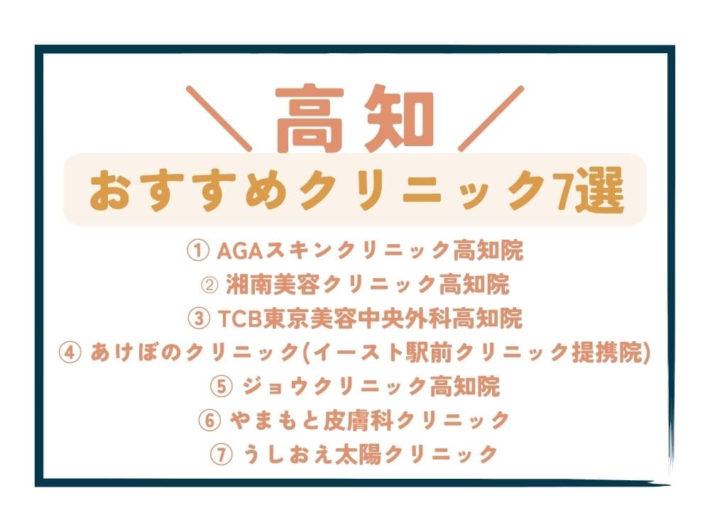 【高知】AGA治療が安い!おすすめクリニック7選