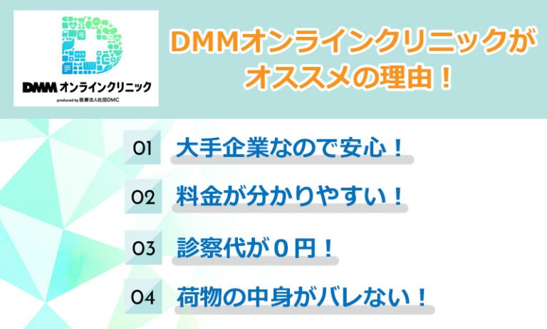 DMMオンラインクリニックのオススメ理由のオリジナル図解