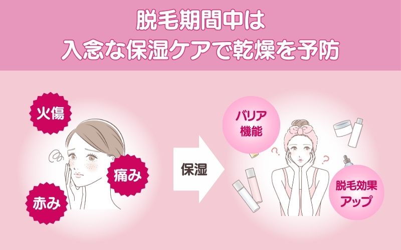 脱毛期間中は入念な保湿ケアで乾燥を予防