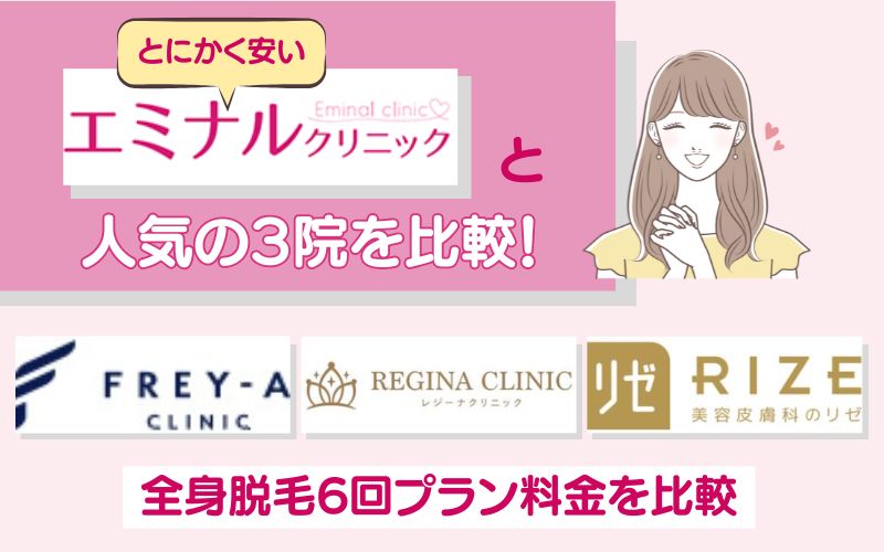 エミナルクリニックと人気の3院を比較