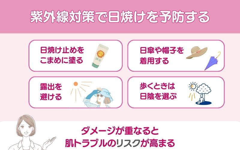 紫外線対策で日焼けを予防する