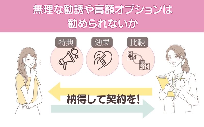 無理な勧誘や高額オプションは勧められないか